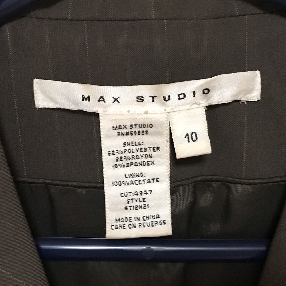 Max Studio Pinstriped Tailored Jacket, Size 10. - image 3